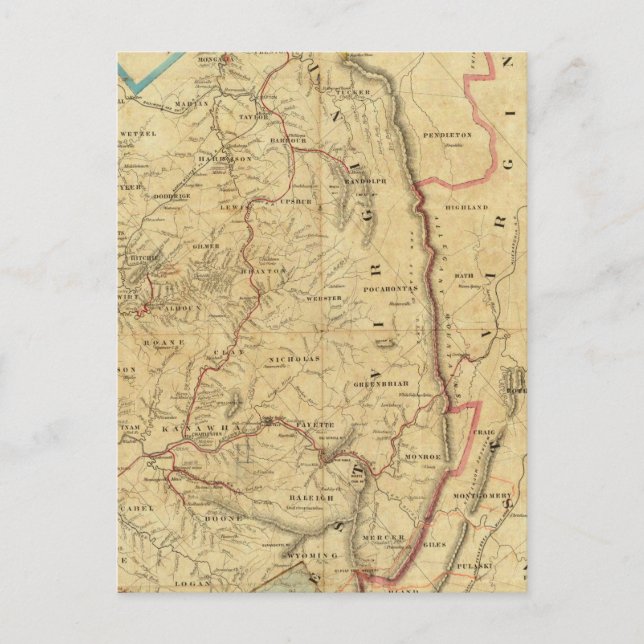 Richardson's Map of West Virginia Postcard (Front)