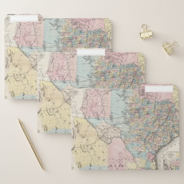 Richardson's New Map Of The State Of Texas File Folder (Set)