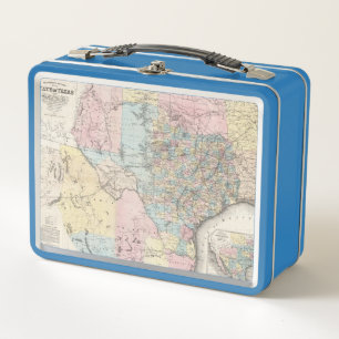 Richardson's New Map Of The State Of Texas Metal Lunch Box