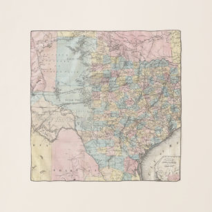Richardson's New Map Of The State Of Texas Scarf