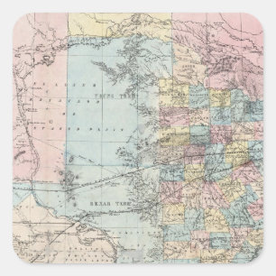 Richardson's New Map Of The State Of Texas Square Sticker