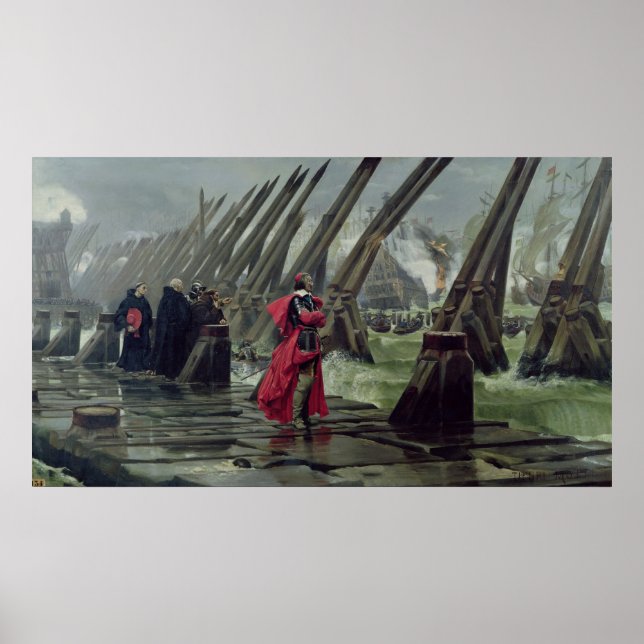 Richelieu  on the sea wall at La Rochelle, 1881 Poster (Front)
