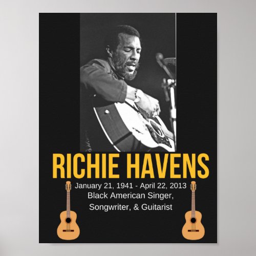 Richie Havens Black American Music Icon Poster