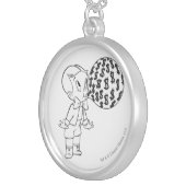 Richie Rich Blowing Bubble - B&W Silver Plated Necklace (Front Right)
