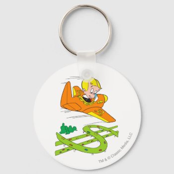 Richie Rich Flying Plane - Color Keychain by richierich at Zazzle