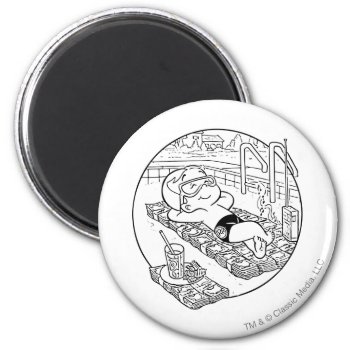 Richie Rich In Pool - B&w Magnet by richierich at Zazzle