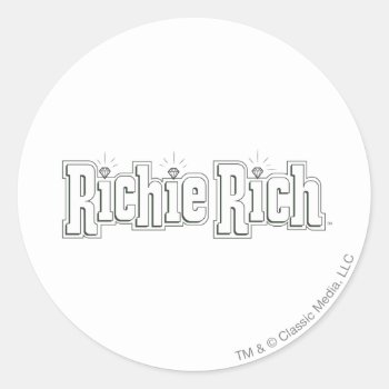 Richie Rich Logo - B&w Classic Round Sticker by richierich at Zazzle