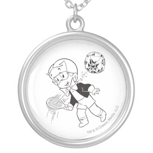 Richie Rich Paddle Ball _ BW Silver Plated Necklace