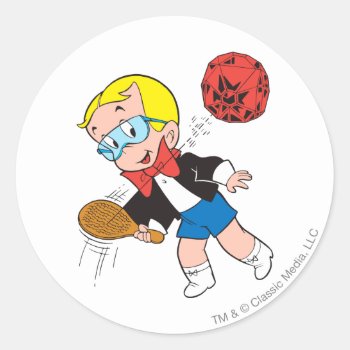 Richie Rich Paddle Ball - Color Classic Round Sticker by richierich at Zazzle