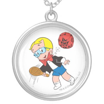 Richie Rich Paddle Ball - Color Silver Plated Necklace by richierich at Zazzle