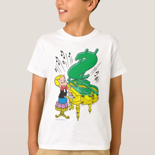 Richie Rich Playing Piano _ Color T_Shirt