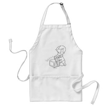 Richie Rich Playing With Toy - B&w Adult Apron by richierich at Zazzle