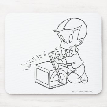 Richie Rich Playing With Toy - B&w Mouse Pad by richierich at Zazzle
