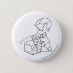 Richie Rich Playing with Toy - B&amp;W Pinback Button