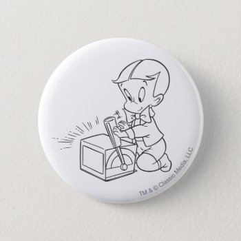 Richie Rich Playing With Toy - B&w Pinback Button by richierich at Zazzle