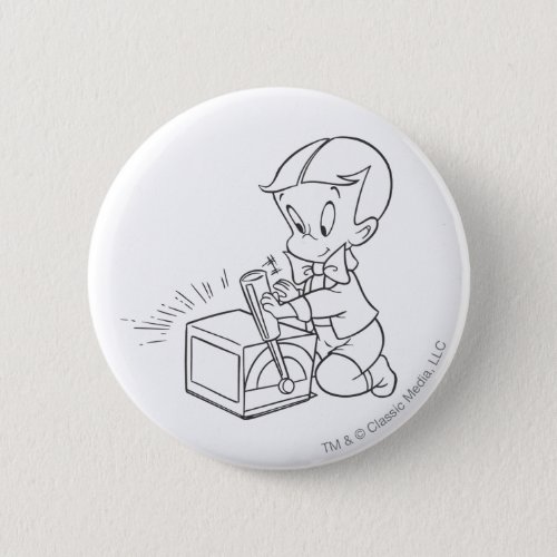 Richie Rich Playing with Toy _ BW Pinback Button