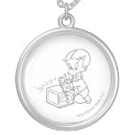 Richie Rich Playing with Toy - B&amp;W Silver Plated Necklace