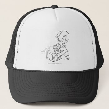 Richie Rich Playing With Toy - B&w Trucker Hat by richierich at Zazzle