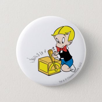 Richie Rich Playing With Toy - Color Pinback Button by richierich at Zazzle