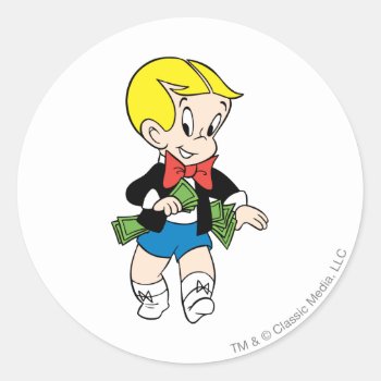 Richie Rich Pockets Full Of Money - Color Classic Round Sticker by richierich at Zazzle