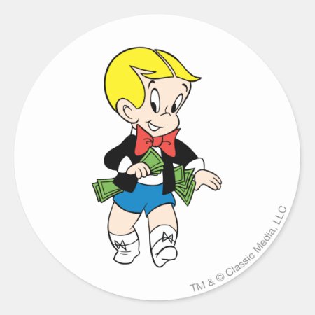 Richie Rich Pockets Full Of Money - Color Classic Round Sticker