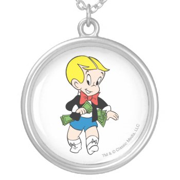 Richie Rich Pockets Full Of Money - Color Silver Plated Necklace by richierich at Zazzle