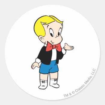 Richie Rich Standing - Color Classic Round Sticker by richierich at Zazzle