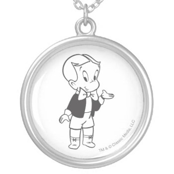 Richie Rich Standing Silver Plated Necklace by richierich at Zazzle