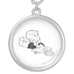 Richie Rich Studying - B&amp;W Silver Plated Necklace