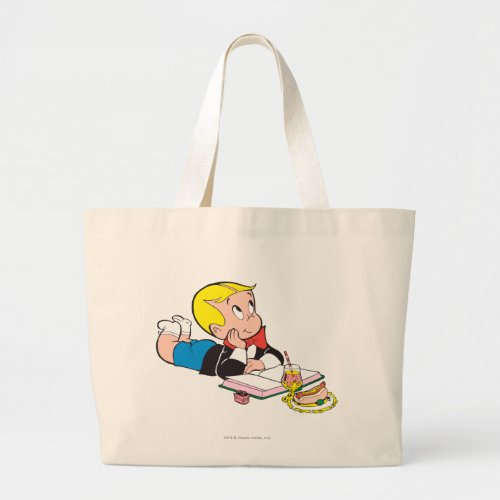 Richie Rich Studying _ Color Large Tote Bag