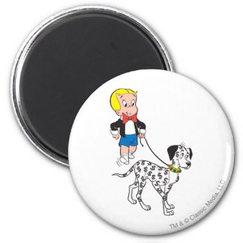 Richie Rich Walks Dollar The Dog - Color Magnet by richierich at Zazzle
