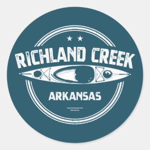 Richland Creek Arkansas Kayaking Classic Round Sticker