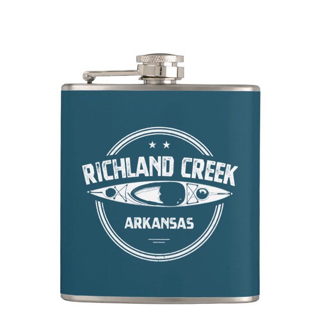 Richland Creek Arkansas Kayaking Flask (Front)