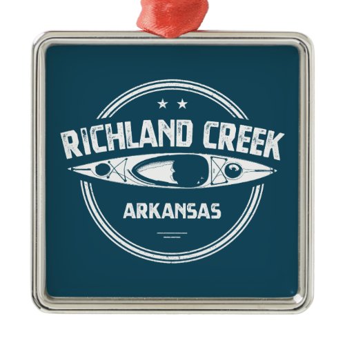 Richland Creek Arkansas Kayaking Metal Ornament