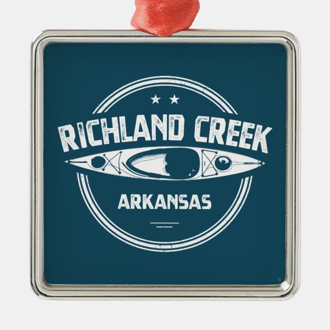 Richland Creek Arkansas Kayaking Metal Ornament (Front)