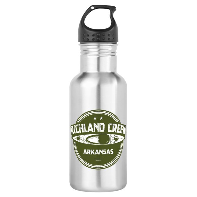 Richland Creek Arkansas Kayaking Stainless Steel Water Bottle (Front)
