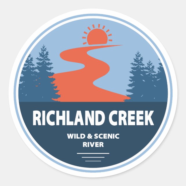 Richland Creek Arkansas Wild And Scenic River Classic Round Sticker (Front)