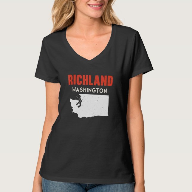 Richland Washington USA State America Travel Washi T-Shirt (Front)