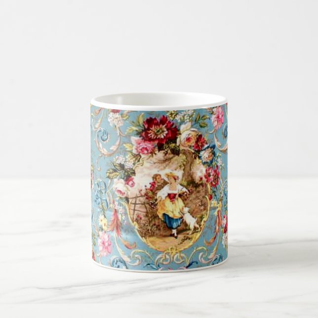 Richloom Fragonard Cornflower Blue French Country  Coffee Mug (Center)