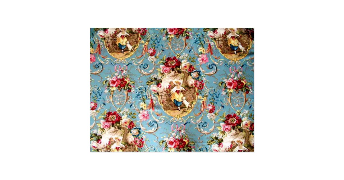Richloom Fragonard Cornflower Blue French Country Postcard