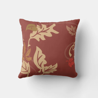 Richly designed autumn leaves throw pillow