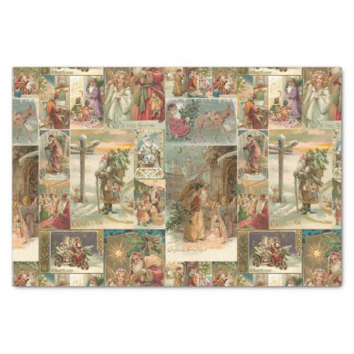 Richly_Detailed Vintage Father Christmas Collage Tissue Paper