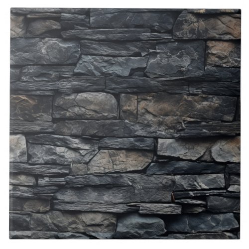 Richly Layered Stone Wall Ceramic Tile