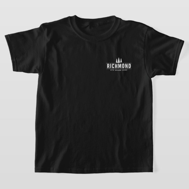 Richmond 6th Grade Camp | Kids Black T-Shirt (Laydown)