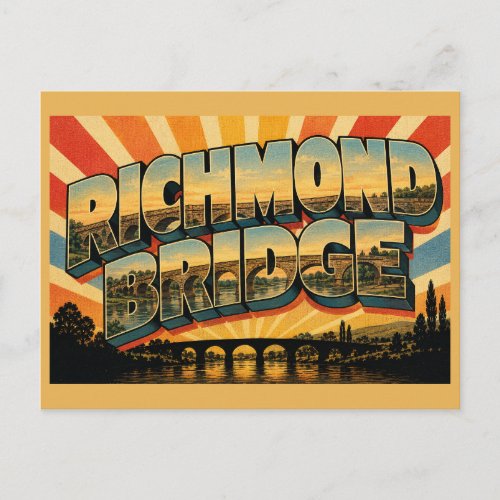 Richmond Bridge TAS Vintage Travel Art Postcard