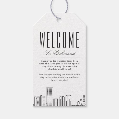 Richmond City Skyline  Welcome Message Gift Tags