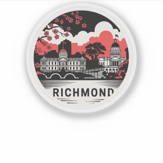 Richmond City Virginia USA Sticker (Front)