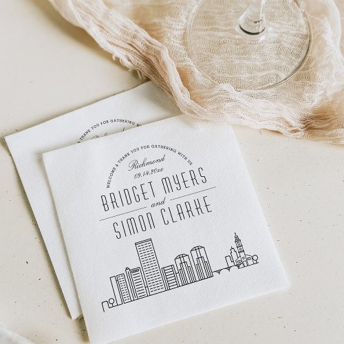 Richmond Deco Skyline | Wedding Event Napkins