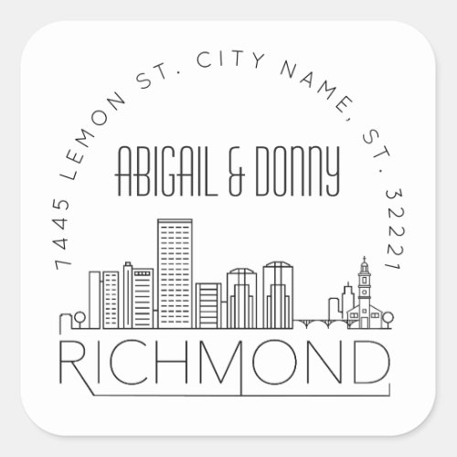 Richmond Destination Wedding Square Sticker
