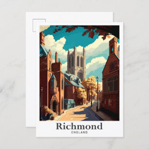 Richmond England Art Vintage Travel Illustration Postcard